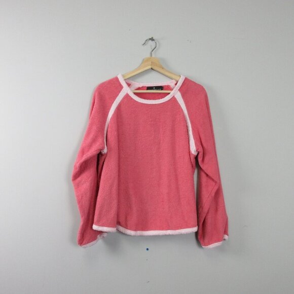 Pomander Place Women's Terry Cloth Top Sweatshirt S Pink Casual Preppy Chic 370 - Picture 1 of 8
